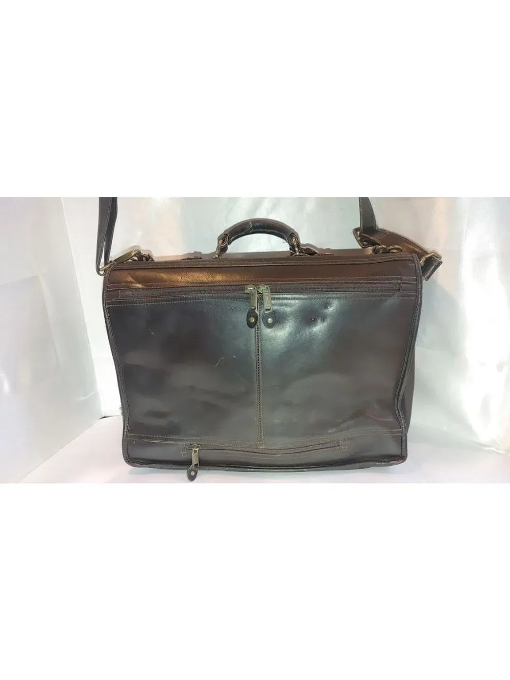 Santa Fe Airline Int.'l DILANA Flapover Brief Leather Satchel